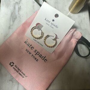 Kate Spade Gold Cubic Zirconia Hoop Earrings